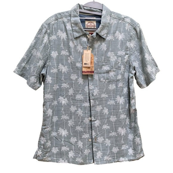 FAT FACE S/S Men's Button Down PALM TREE Print Shirt Asparagus Green Sz SML - Picture 16 of 16